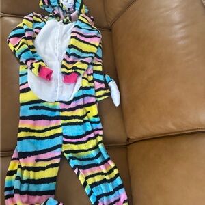 Colorful Striped Kids Footie Pajamas